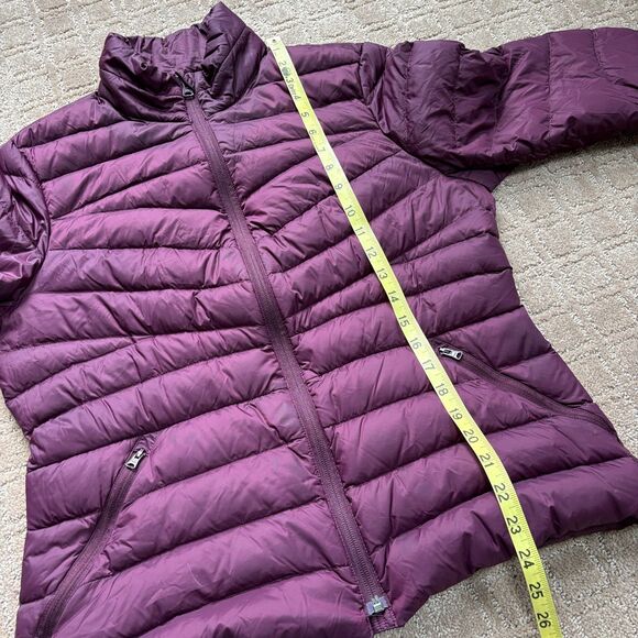 Lands End Down Puffer Down Coat Jacket Women's MP - 10-12 Plum Purple Warm Zip - Picture 5 of 7